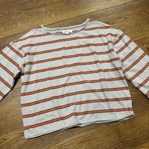 Madewell Striped Shirt - Gray and Brown